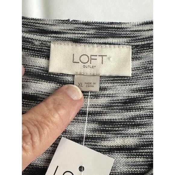 LOFT Outlet Cardigan Black White Women’s XL New w/Tags Button Up Lightweight - Picture 10 of 15